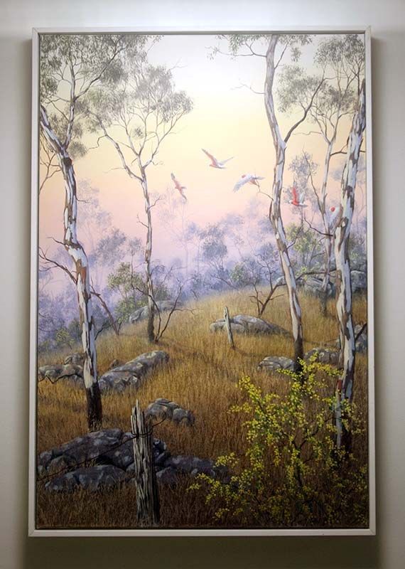 Wattle Dawn 1, acrylic on canvas, by James Ainslie