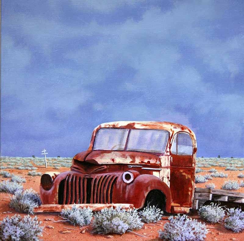 Off the Track, acrylic on linen, by James Ainslie