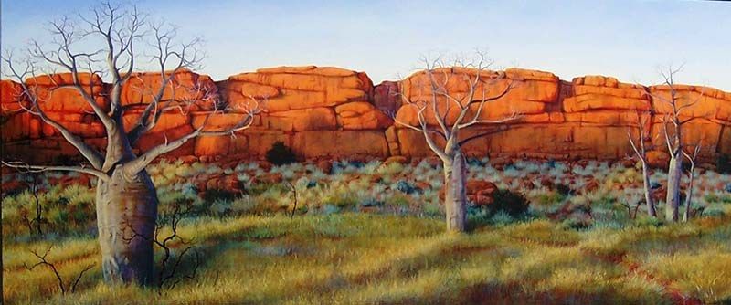 Boab Sunrise, acrylic on linen, by James Ainslie