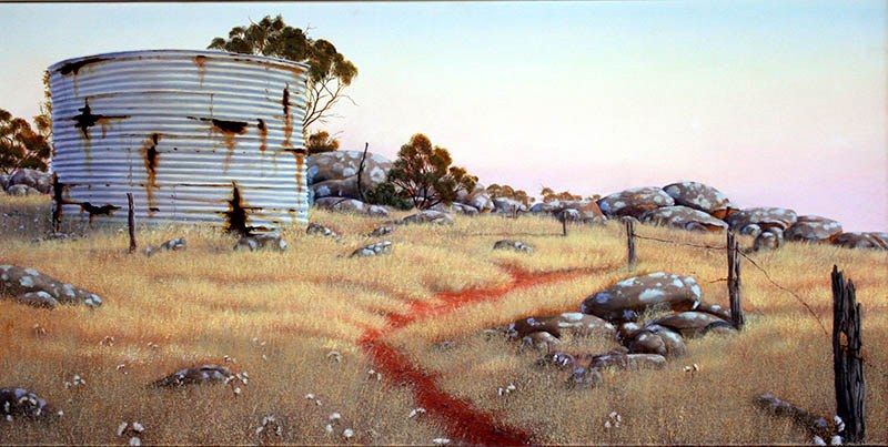 Twilight Ridgeline, acrylic on linen, by James Ainslie