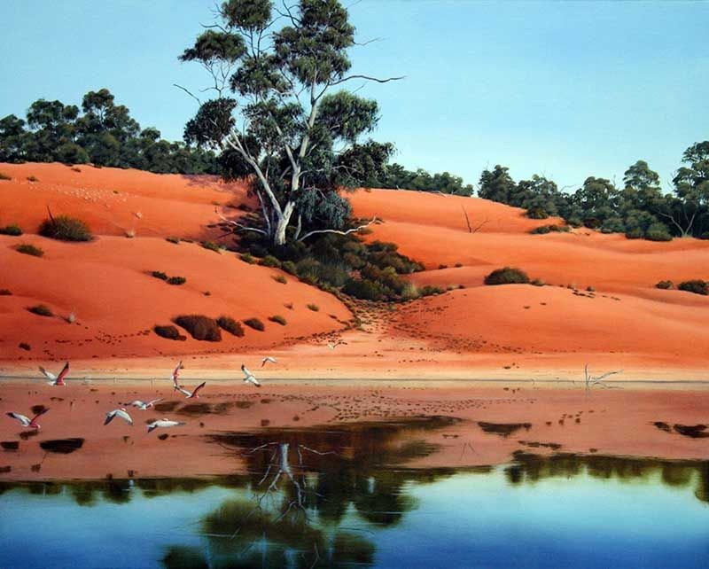 A Little Piece Of Cooper Creek, acrylic on linen, by James Ainslie