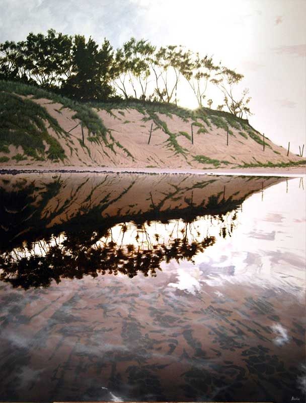 Dawns Bleached Sky, acrylic on linen, by James Ainslie