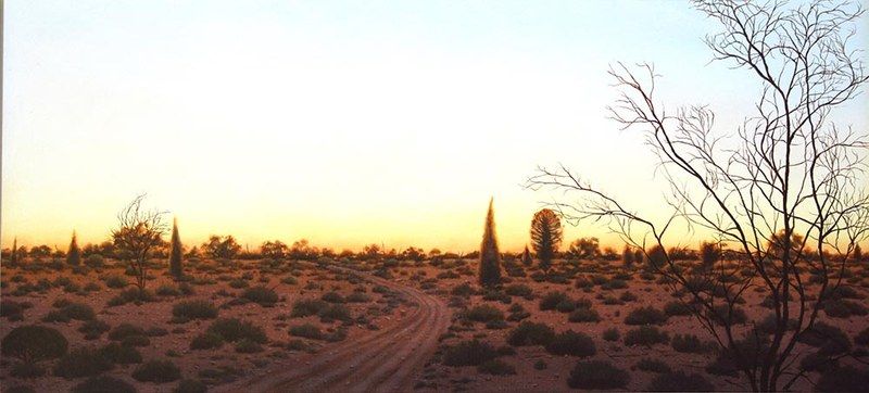 Towards The Creek Bed, acrylic on linen, by James Ainslie