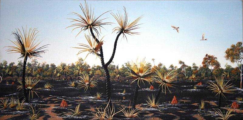 After The Burnoff 4, acrylic on linen, by James Ainslie