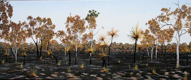 After The Burn-Off 2, acrylic on linen, by James Ainslie