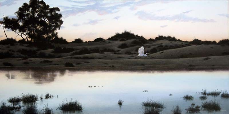 Pandarannie Dawn, acrylic on linen, by James Ainslie