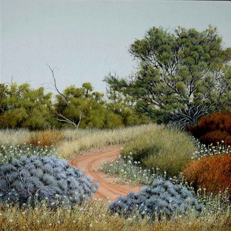 Canegrass & Helychrysum, acrylic on canvas, by James Ainslie