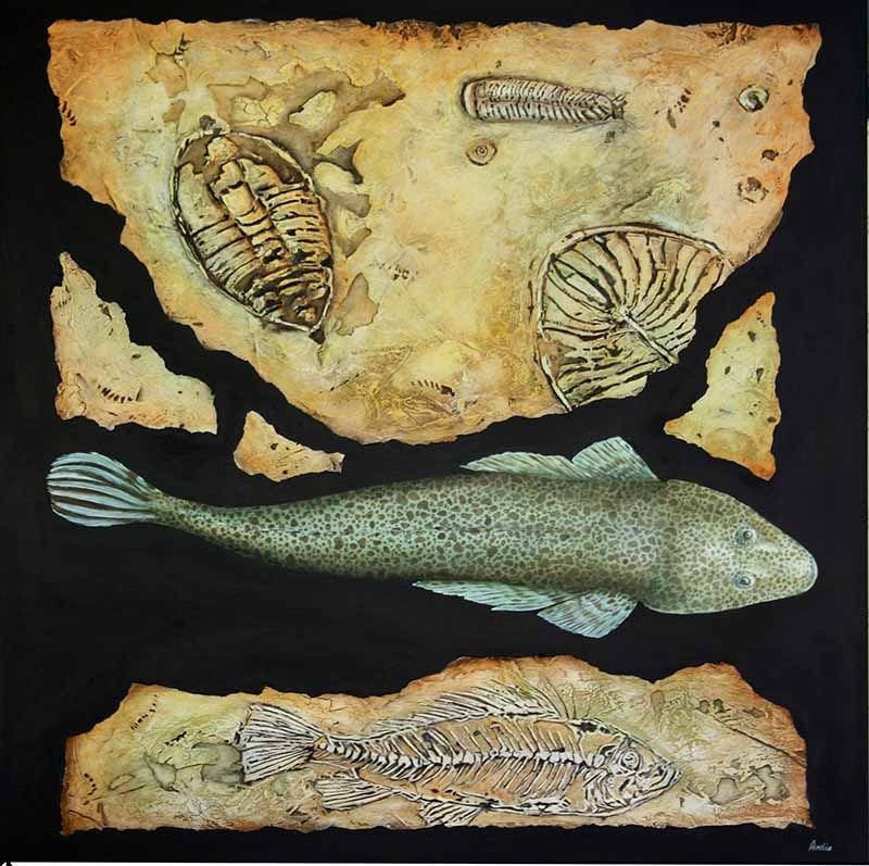 Fragments From An Inland Sea - Evolution, acrylic on canvas, by James Ainslie