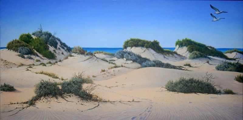 Towards The Bay, acrylic on canvas, by James Ainslie