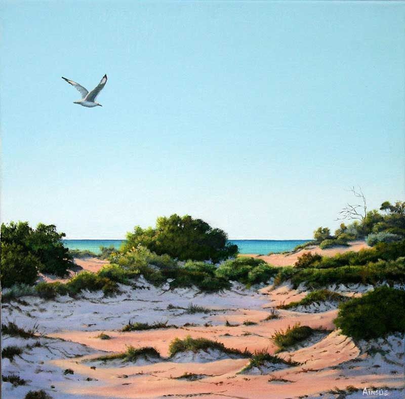 Morning Beach Walk Study 2, acrylic on linen, by James Ainslie