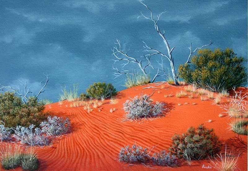Passing Storm 2, acrylic on Arches paper, by James Ainslie
