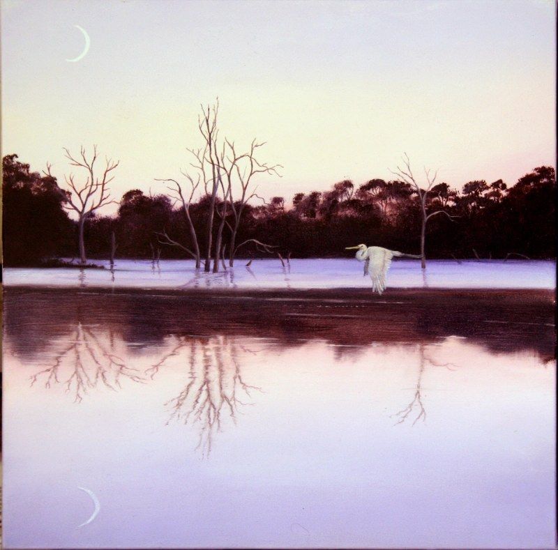 Study for a purple dawn, acrylic on canvas, by James Ainslie