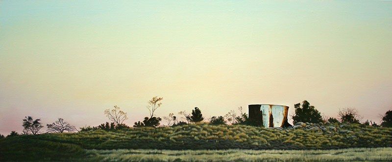 Last Light at Renner Springs, acrylic on linen, by James Ainslie