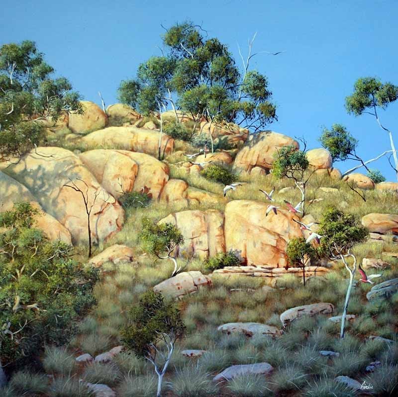 Moondarra Landscape, acrylic on canvas, by James Ainslie