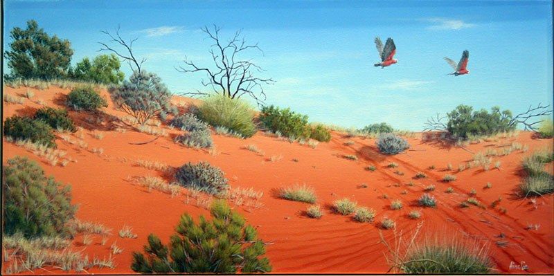 Red Dunescape, acrylic on canvas, by James Ainslie